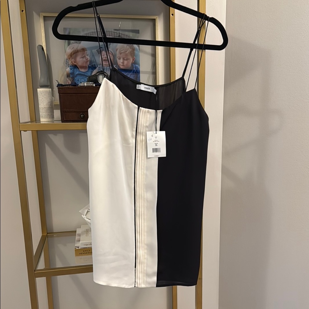 Vince Black and White Spaghetti Strap Dress